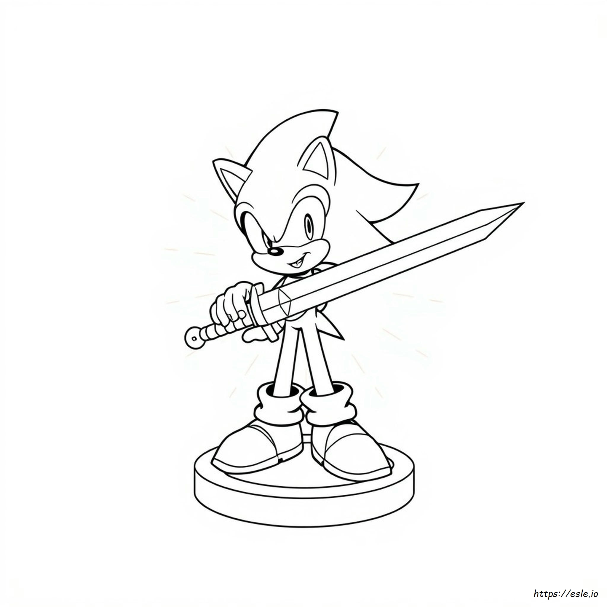 Sonic Com Espada Para Colorir
