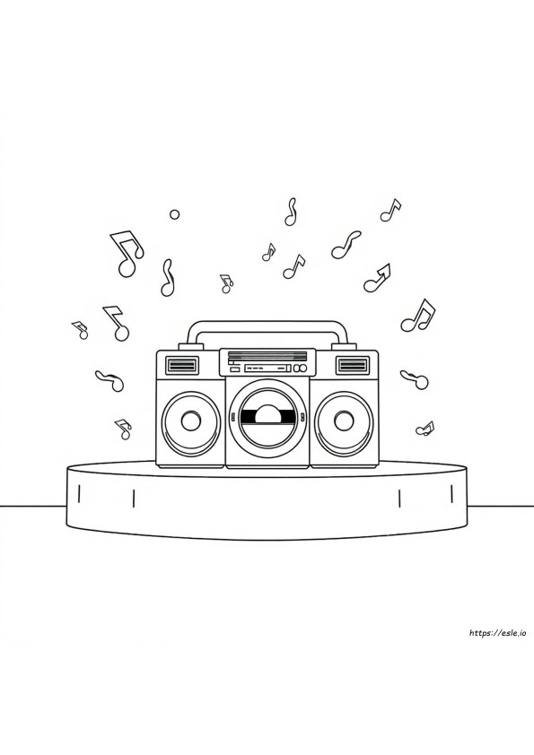 Boombox Gambar Mewarnai