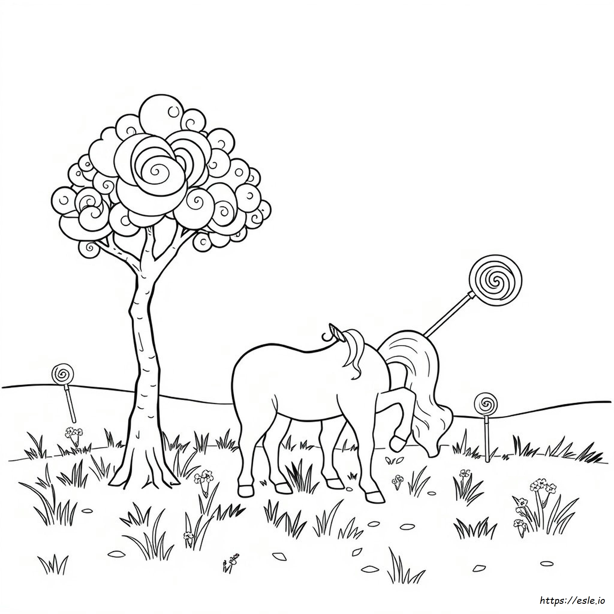 Unicorn Lollipop Coloring Page