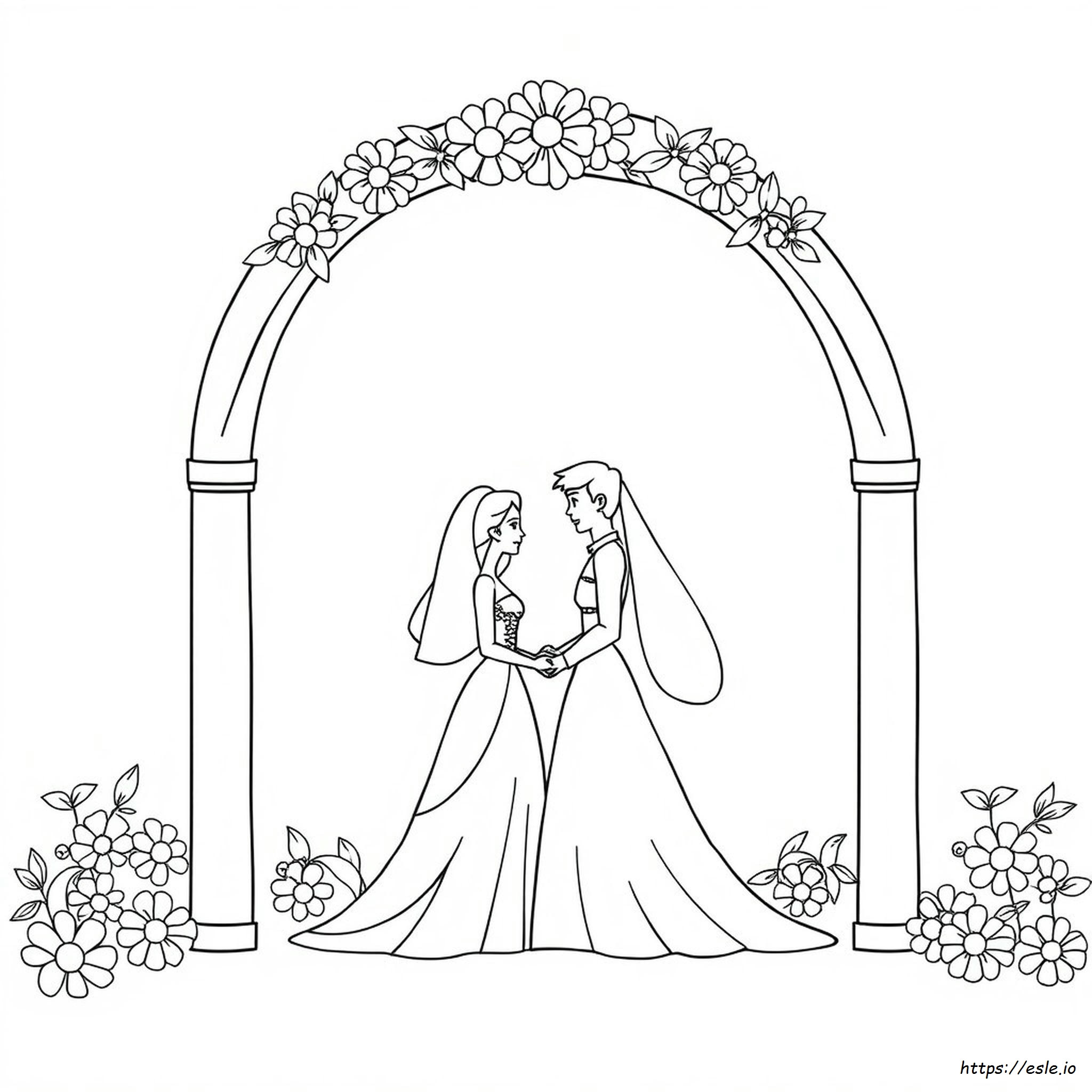 Dibujo Para Colorear De Novios - Gratis