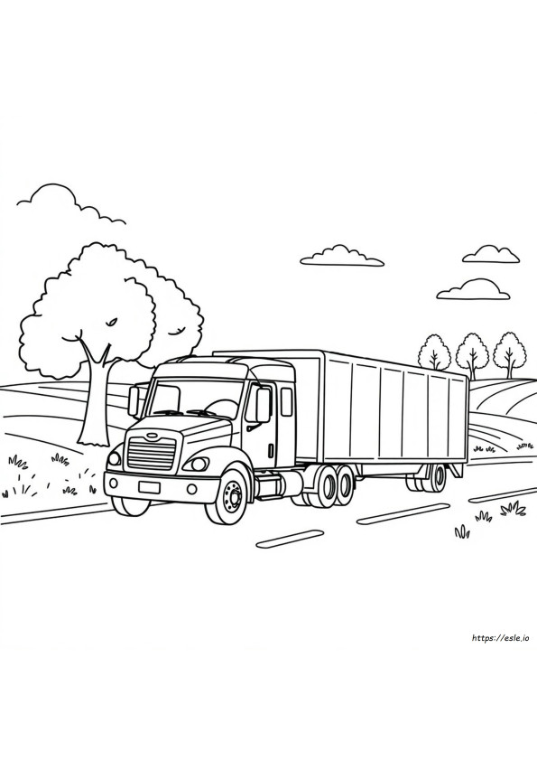 Truck With Trailer Coloring Page