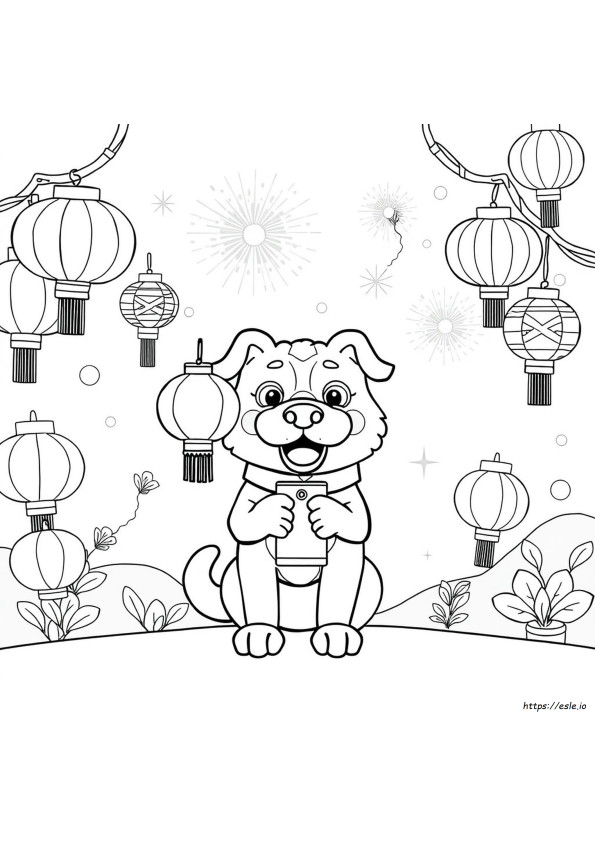 Anno Del Cane: Disegni Da Colorare