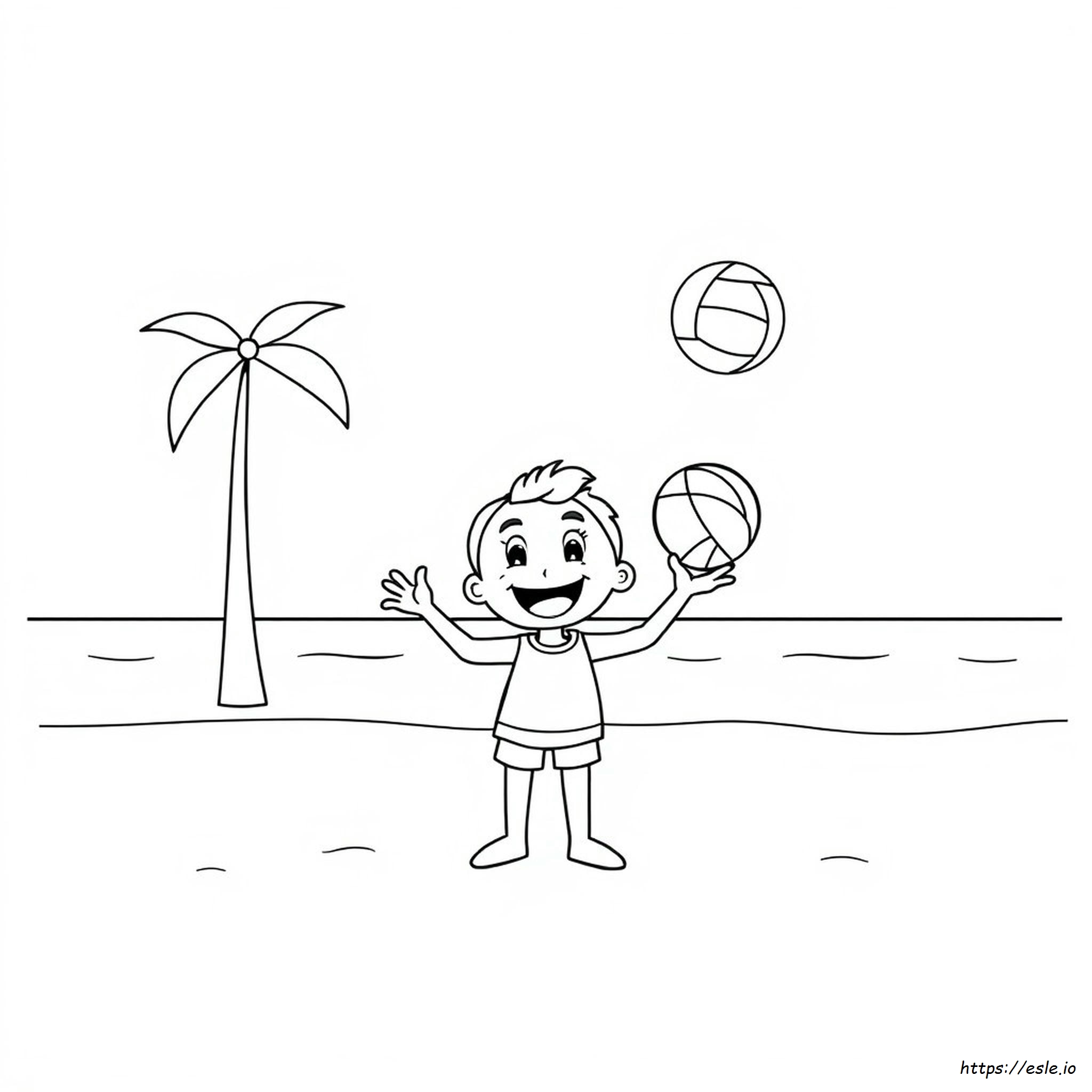 Cute Volleyball Coloring Page - Free Printable