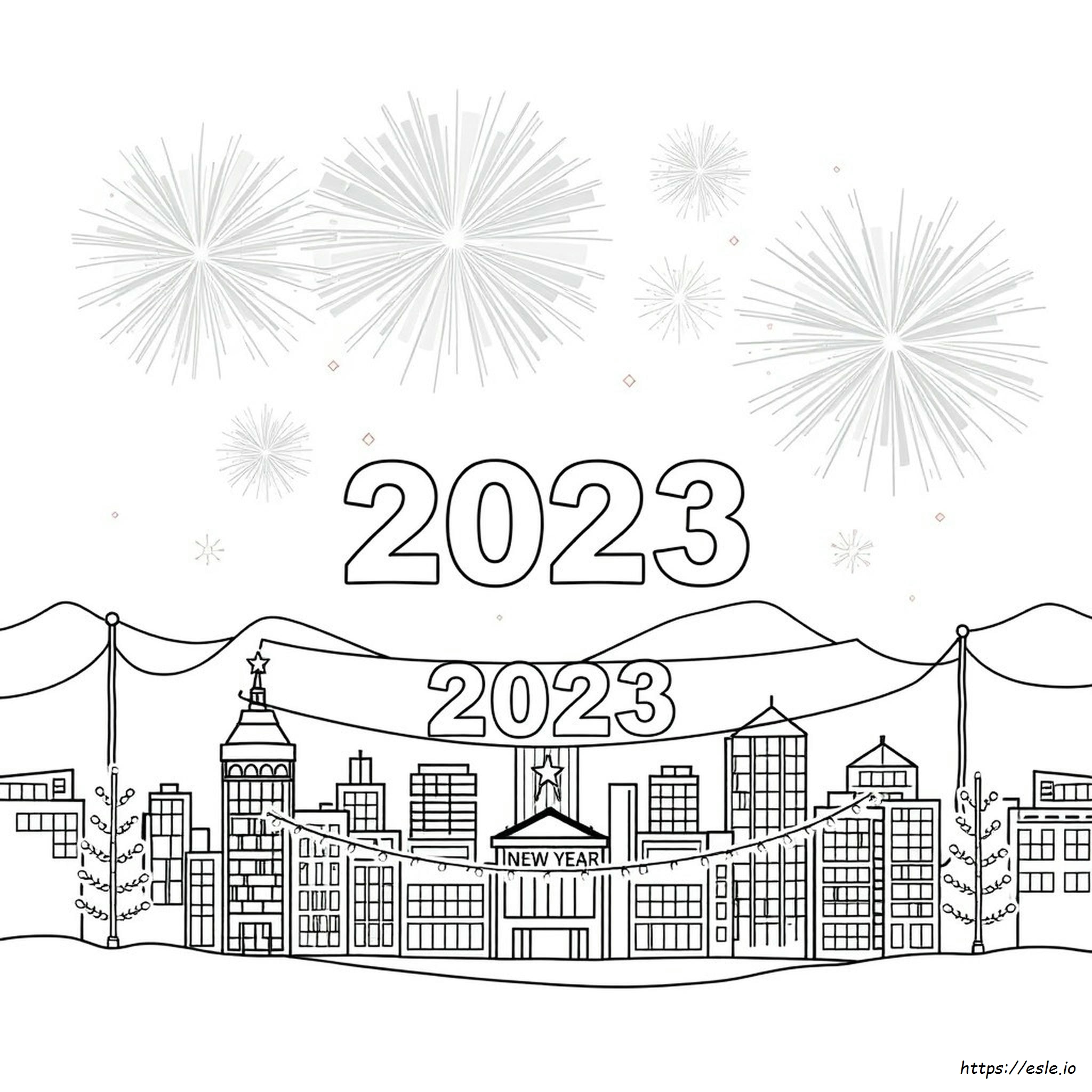 Gambar Mewarnai Tahun Baru 2023