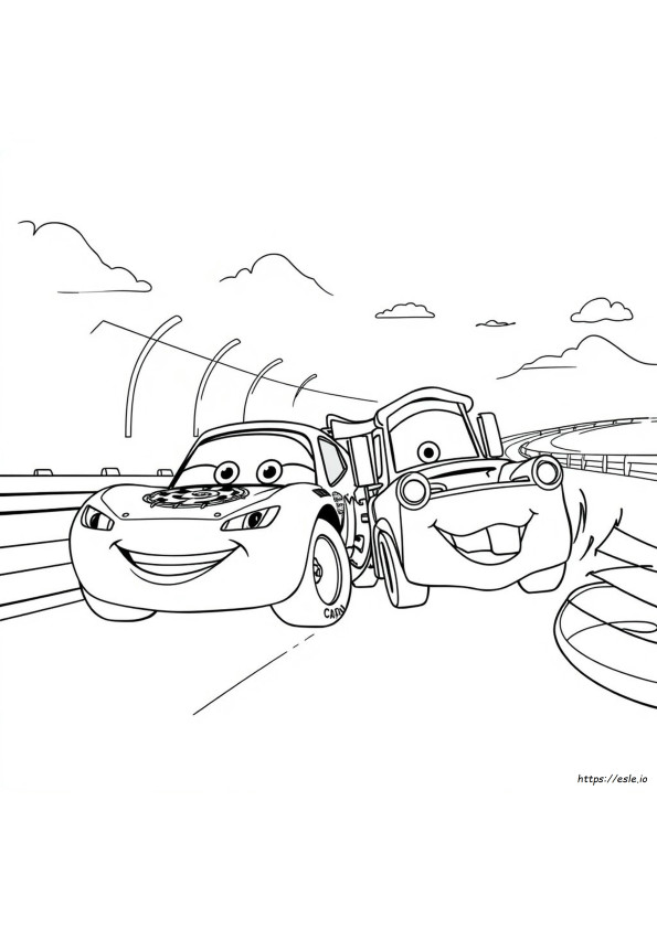 Lightning Mcqueen Mater Coloring Pages