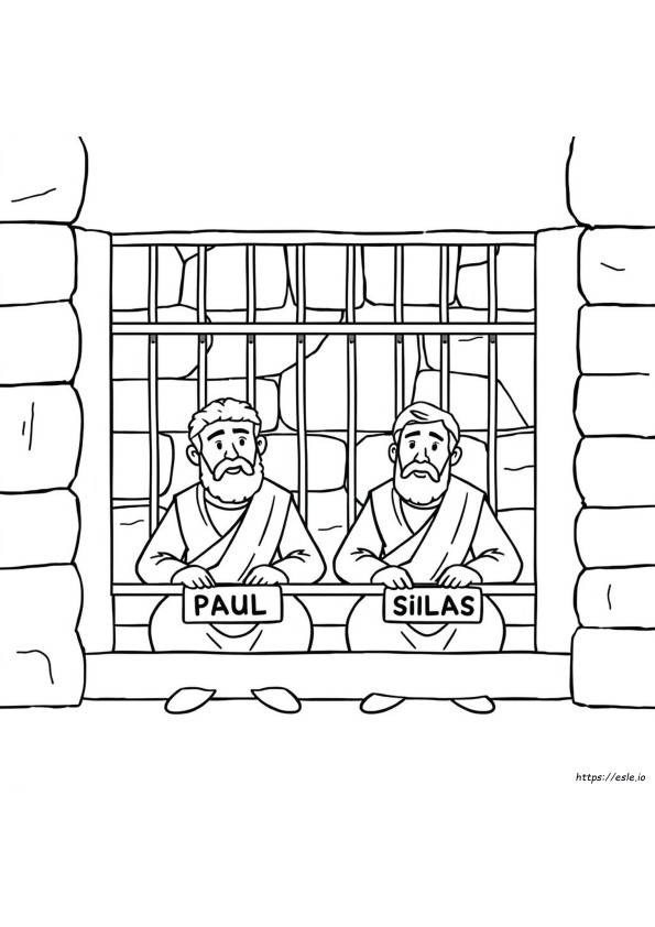 Paulus Dan Silas Di Penjara Gambar Mewarnai