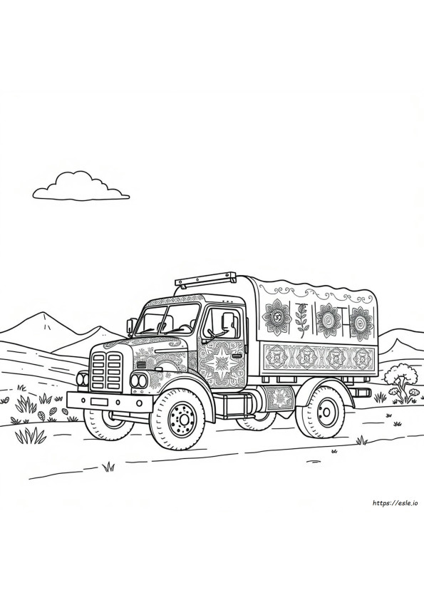 Pakistani Truck Art Coloring Pages