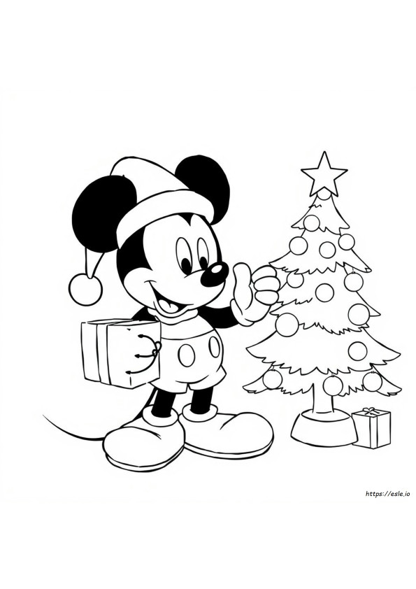 Mickey Christmas Colouring Pages