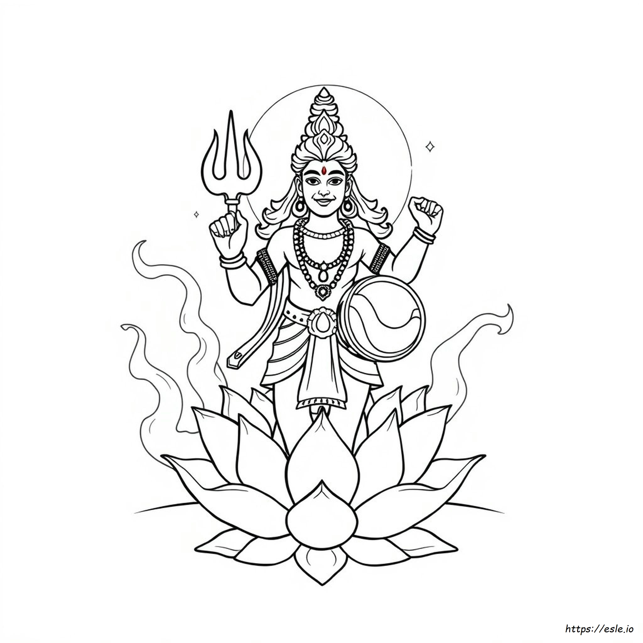 Colouring Shiva Cartoon Drawing - Free Printable Coloring Page
