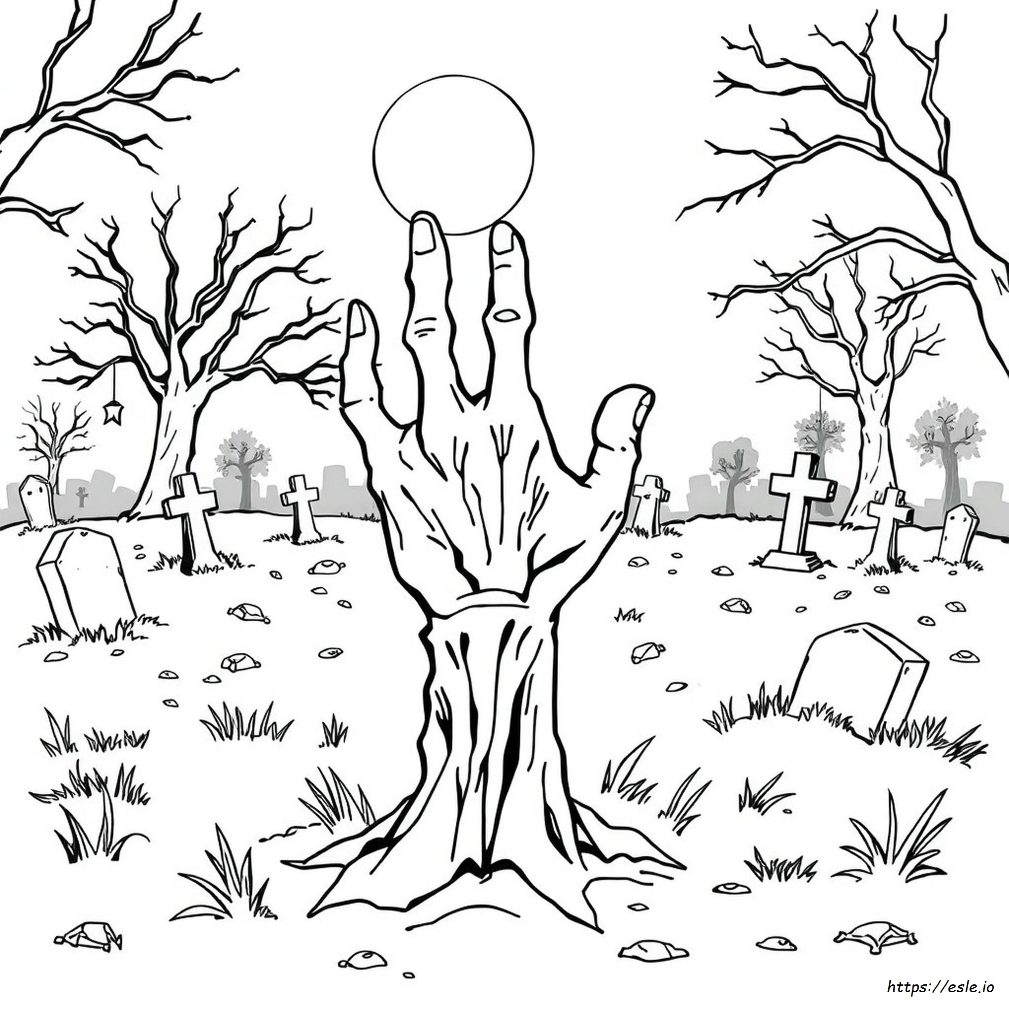 Zombie Hand Coloring Page - Free Printable