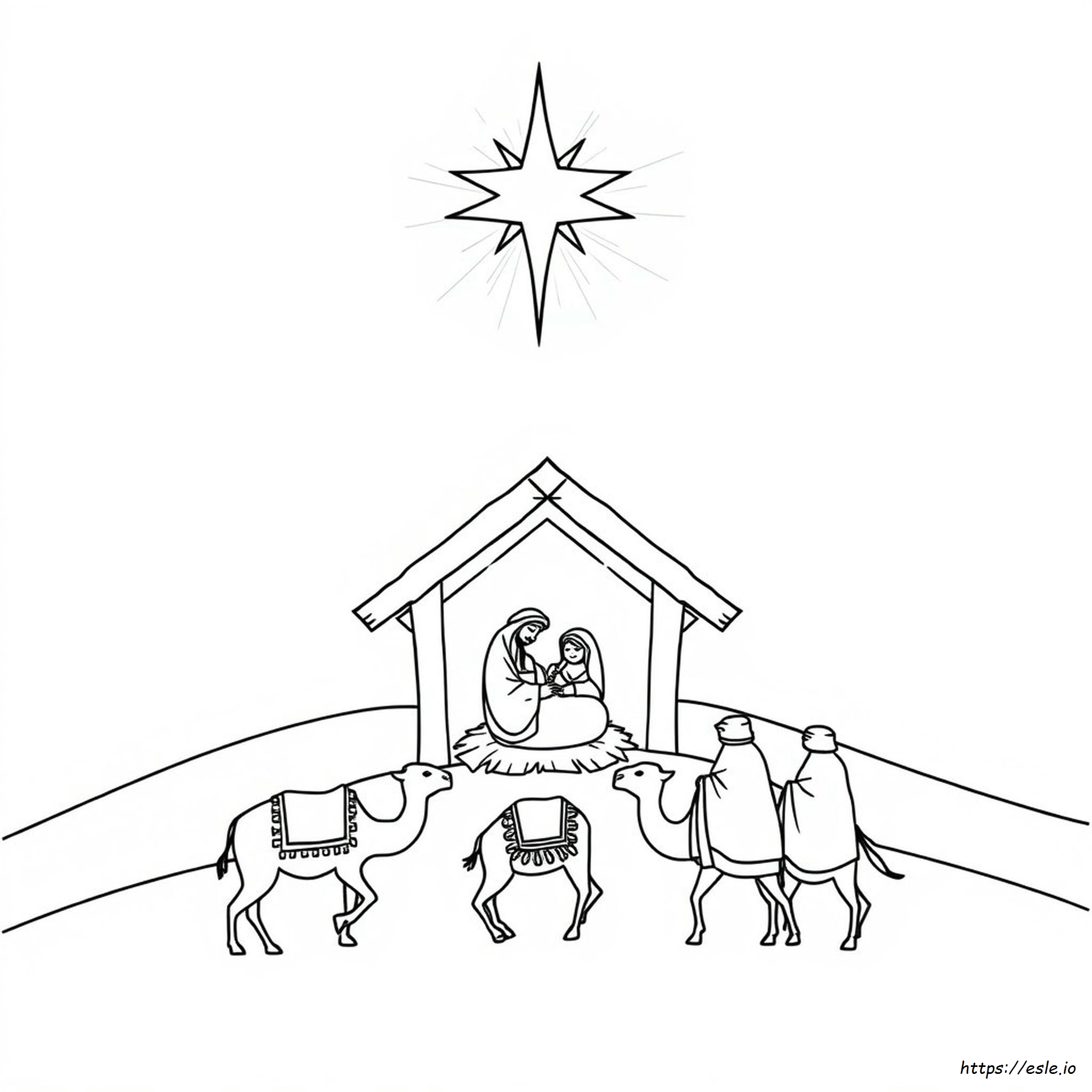 Coloring Pages Star of Bethlehem - Free Printable