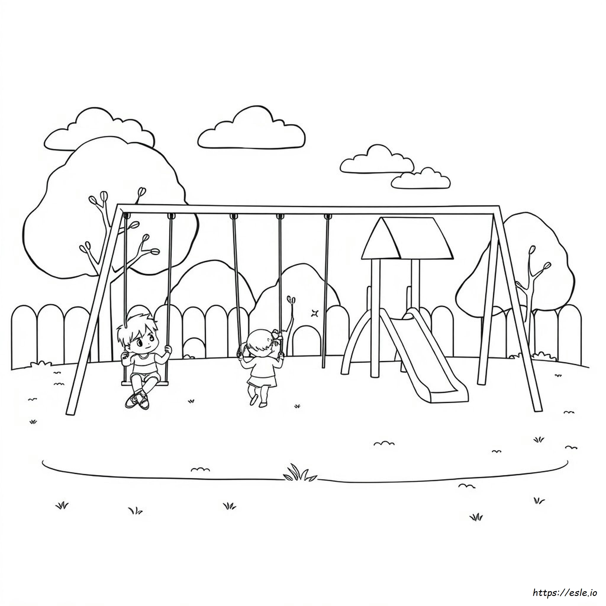 Playground Coloring Page - Free Printable