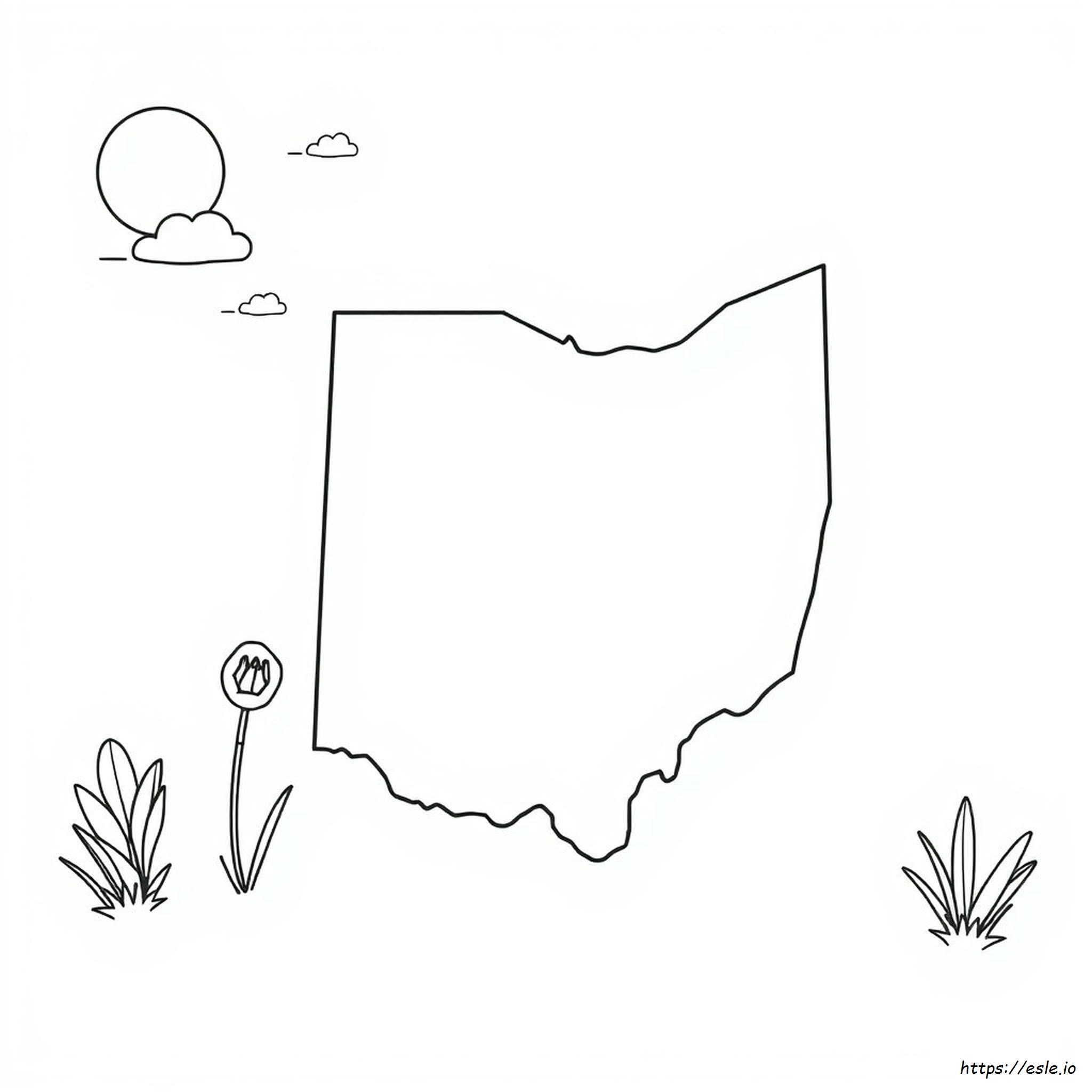 Map Of Ohio Coloring Page
