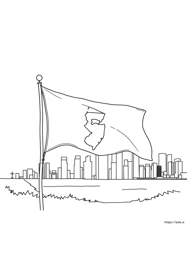 Kolorowanka Flaga Stanowa New Jersey
