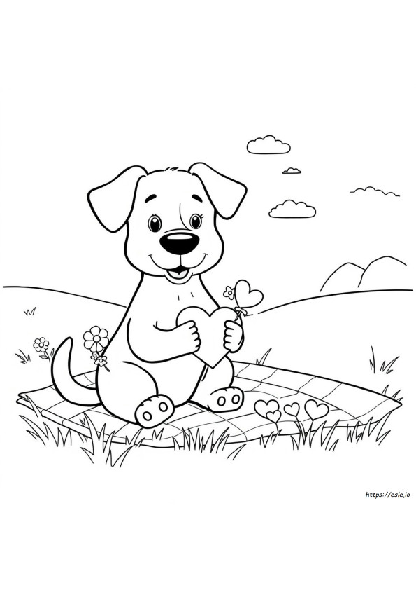 Pagene Da Colorare Del Cane Di San Valentino