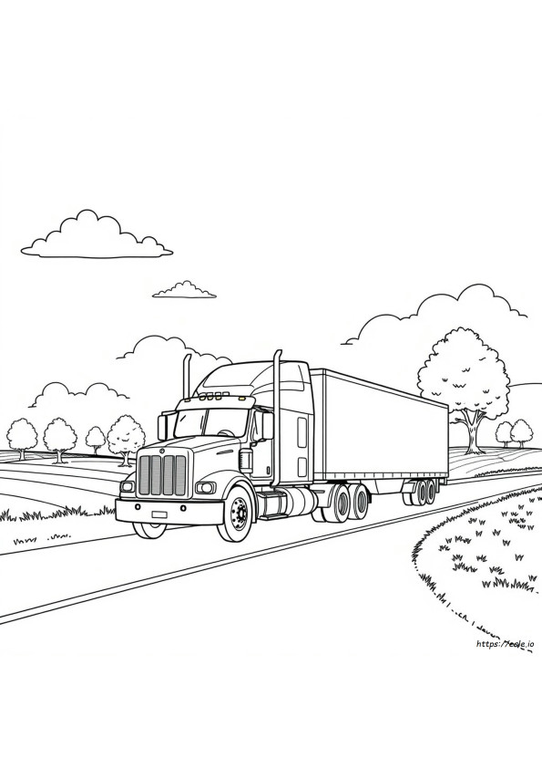 Tractor Trailer Truck Coloring Pages