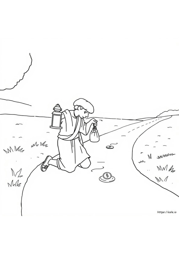 Lost Coin Parable Coloring Page