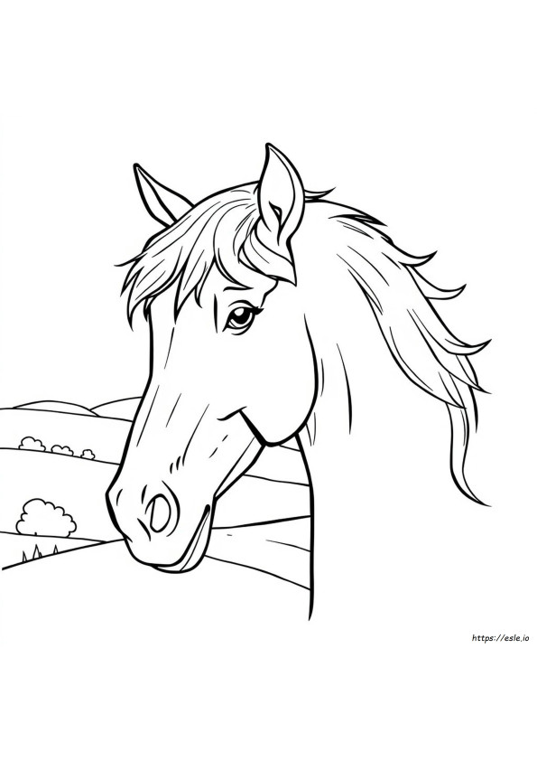 Cabeça De Cavalo Realista Para Colorir