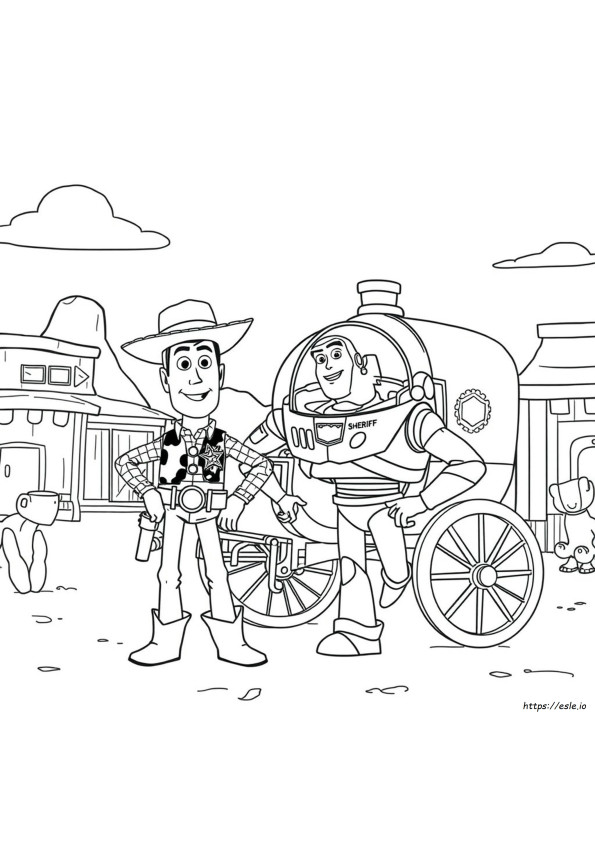 Woody És Buzz Színező Oldalak