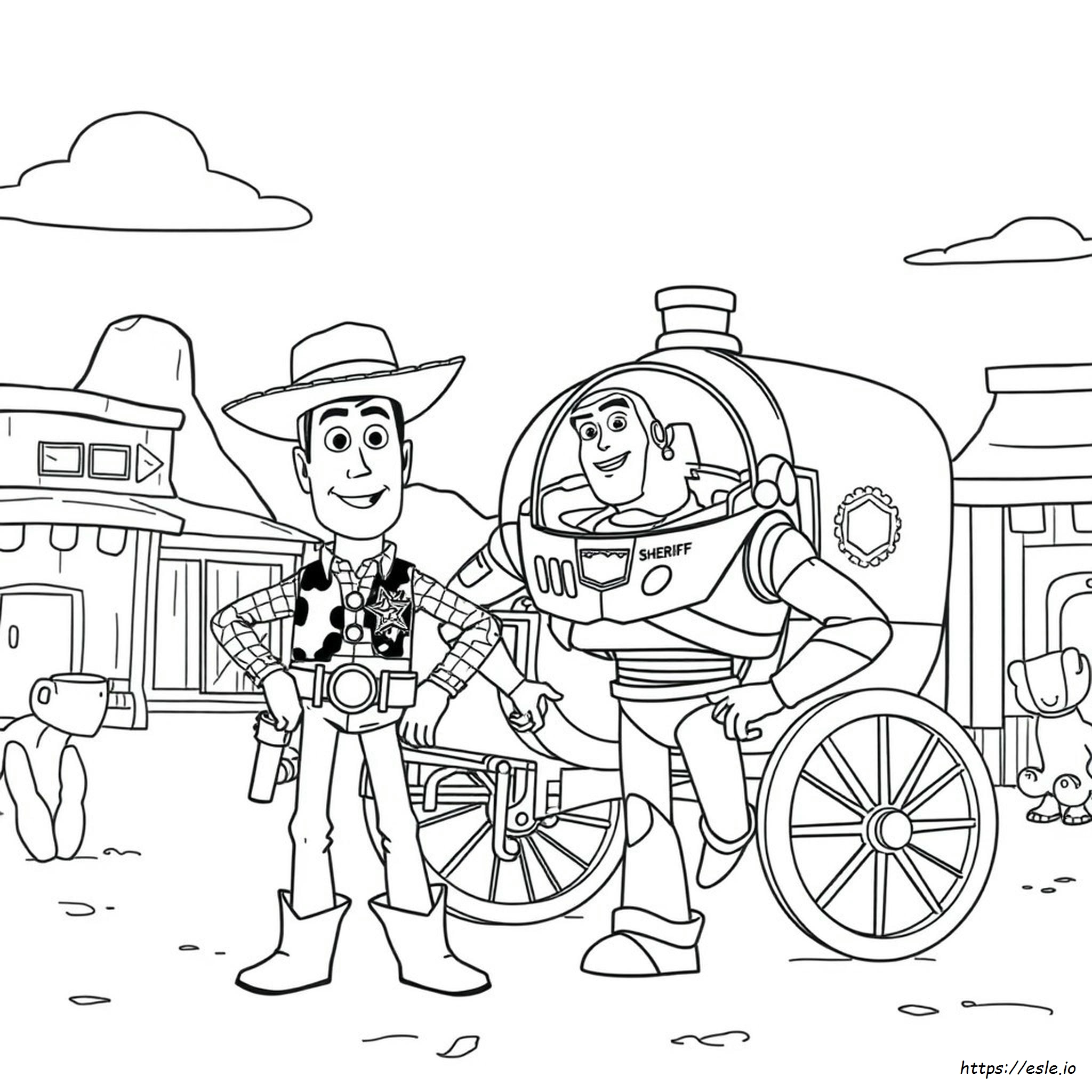Woody And Buzz Lightyear Coloring Page - Free Printable PDF