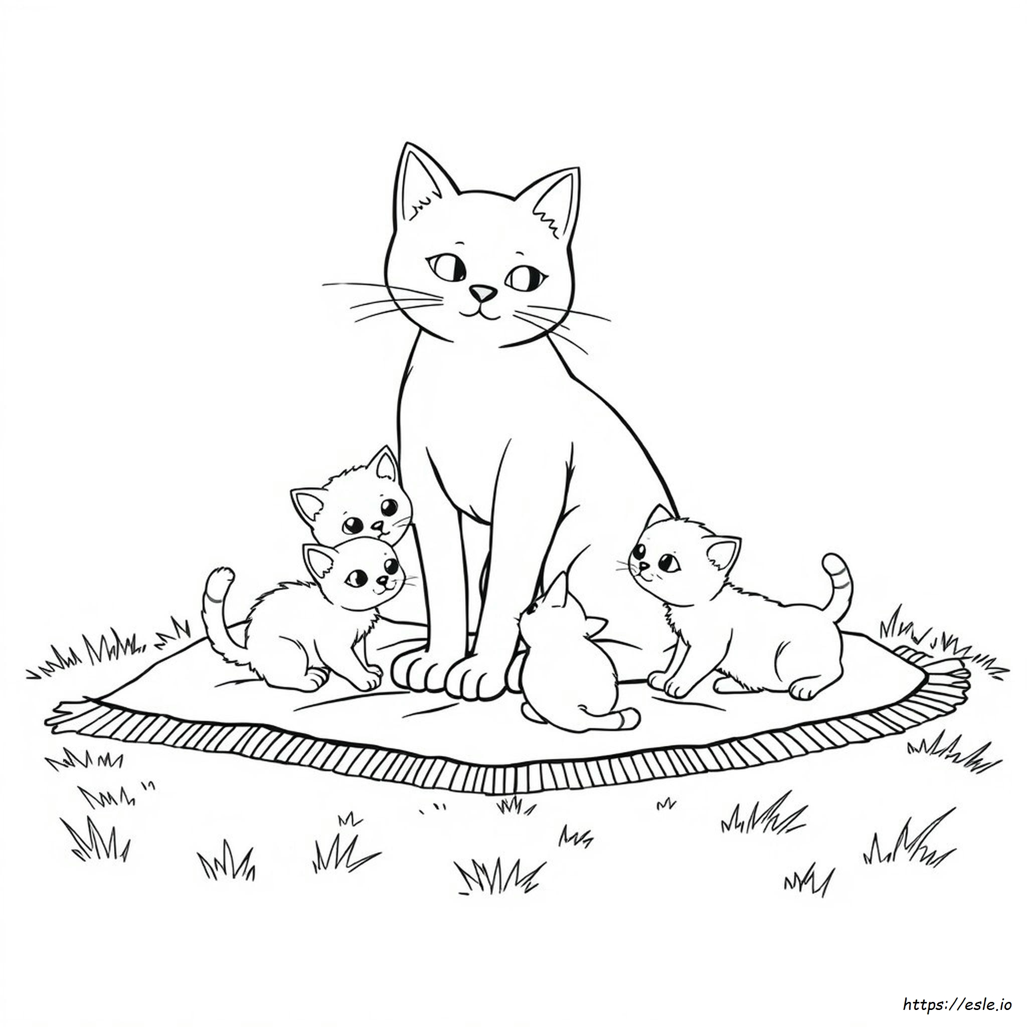 Cat Family Coloring