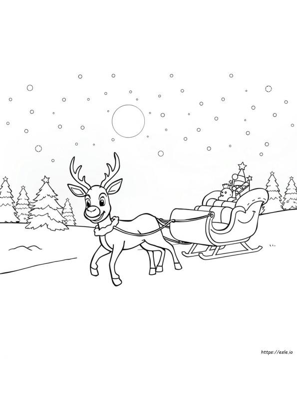 Rudolph Christmas Coloring Pages Free