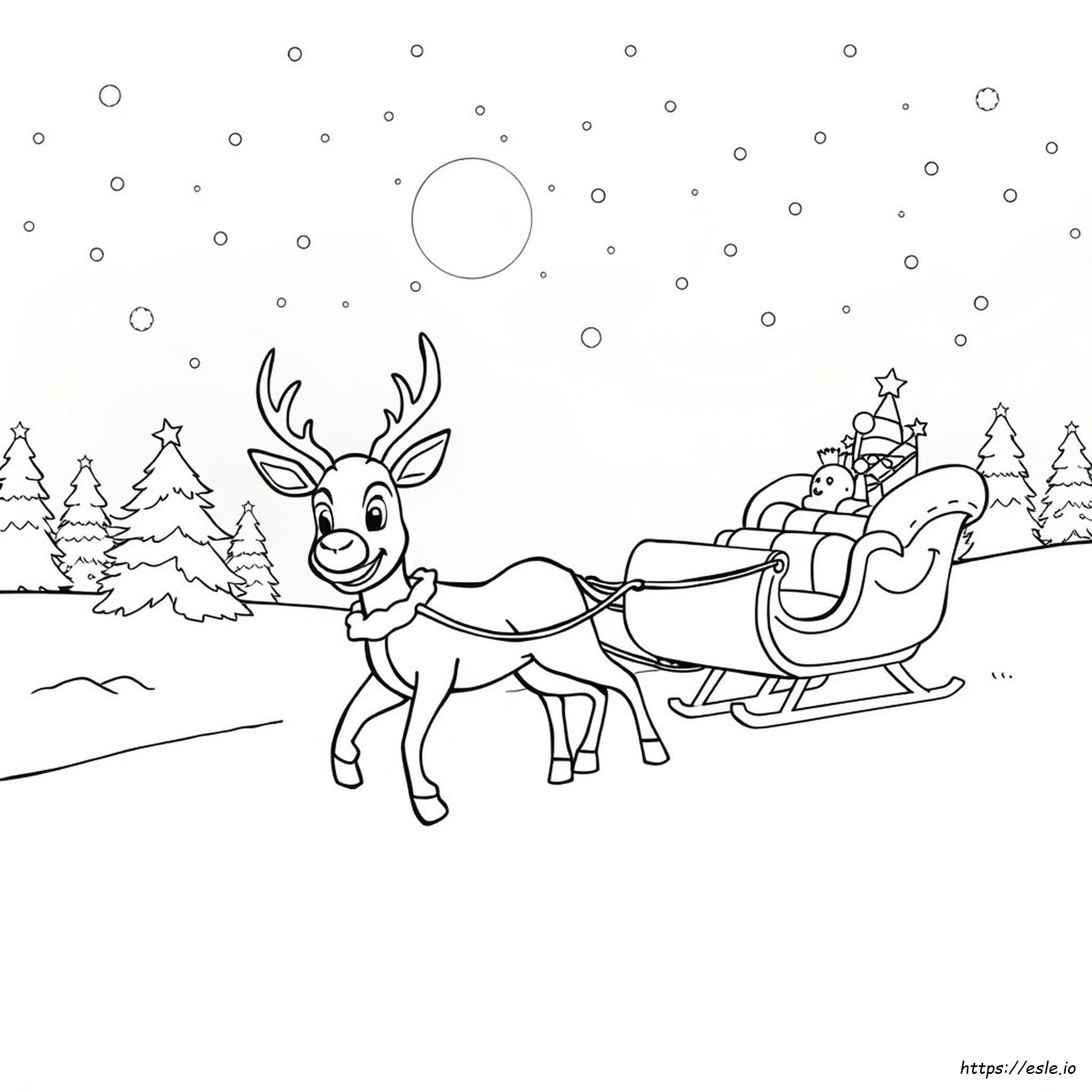 Rudolph Christmas Coloring Pages Free