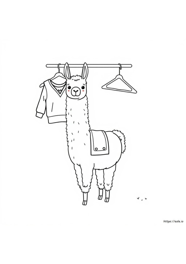 Lhama Lhama De Pijama Vermelho Para Colorir E Imprimir