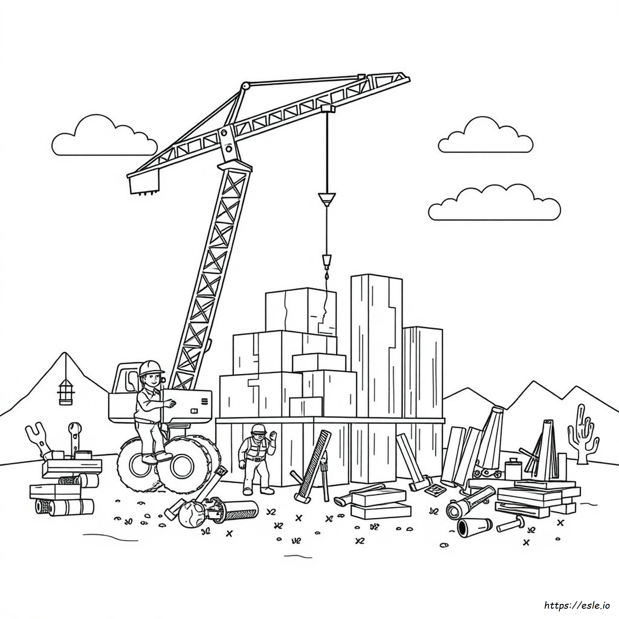 Páginas Para Colorear De Construcción En Pdf