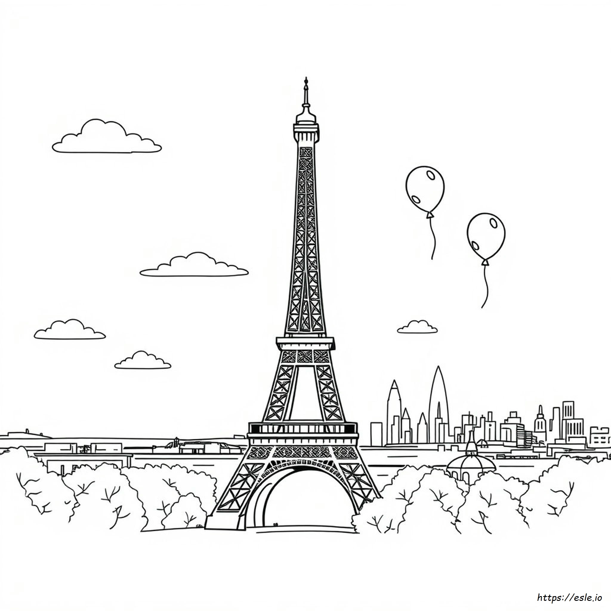 Paris Coloring Page - Free Printable for Kids