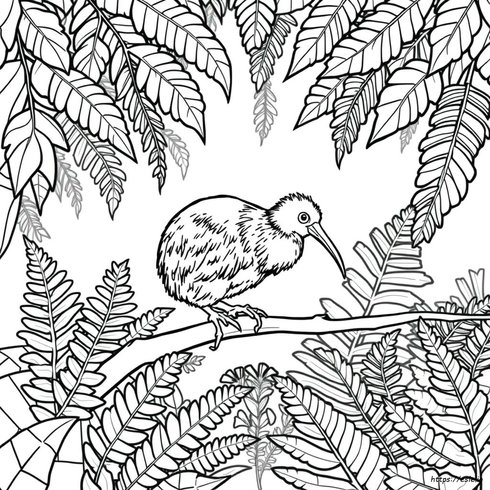 Coloriage Oiseau Kiwi à Imprimer Gratuit