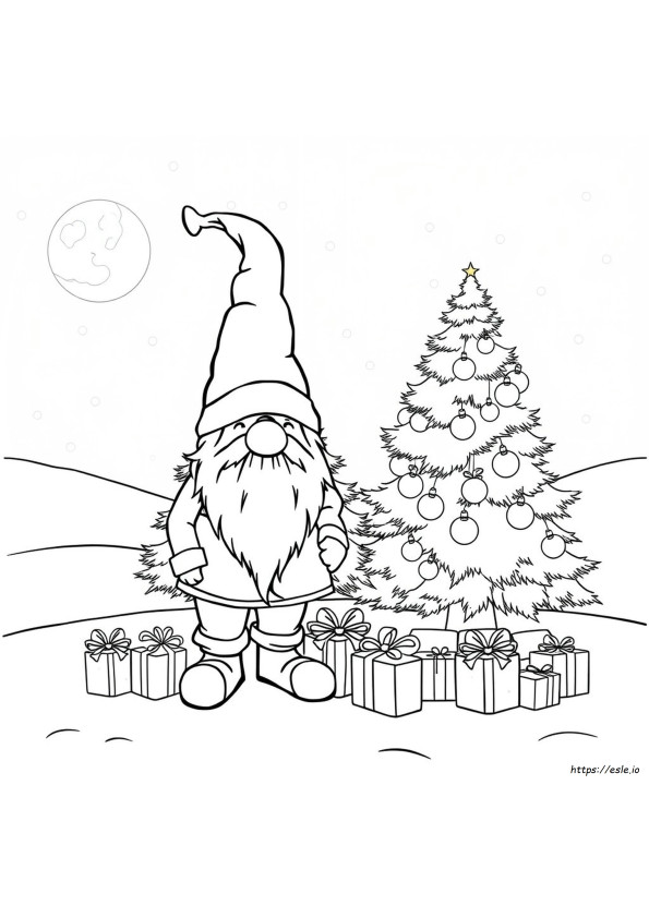 Gratis Printbare Kerst Kabouter Kleurplaat