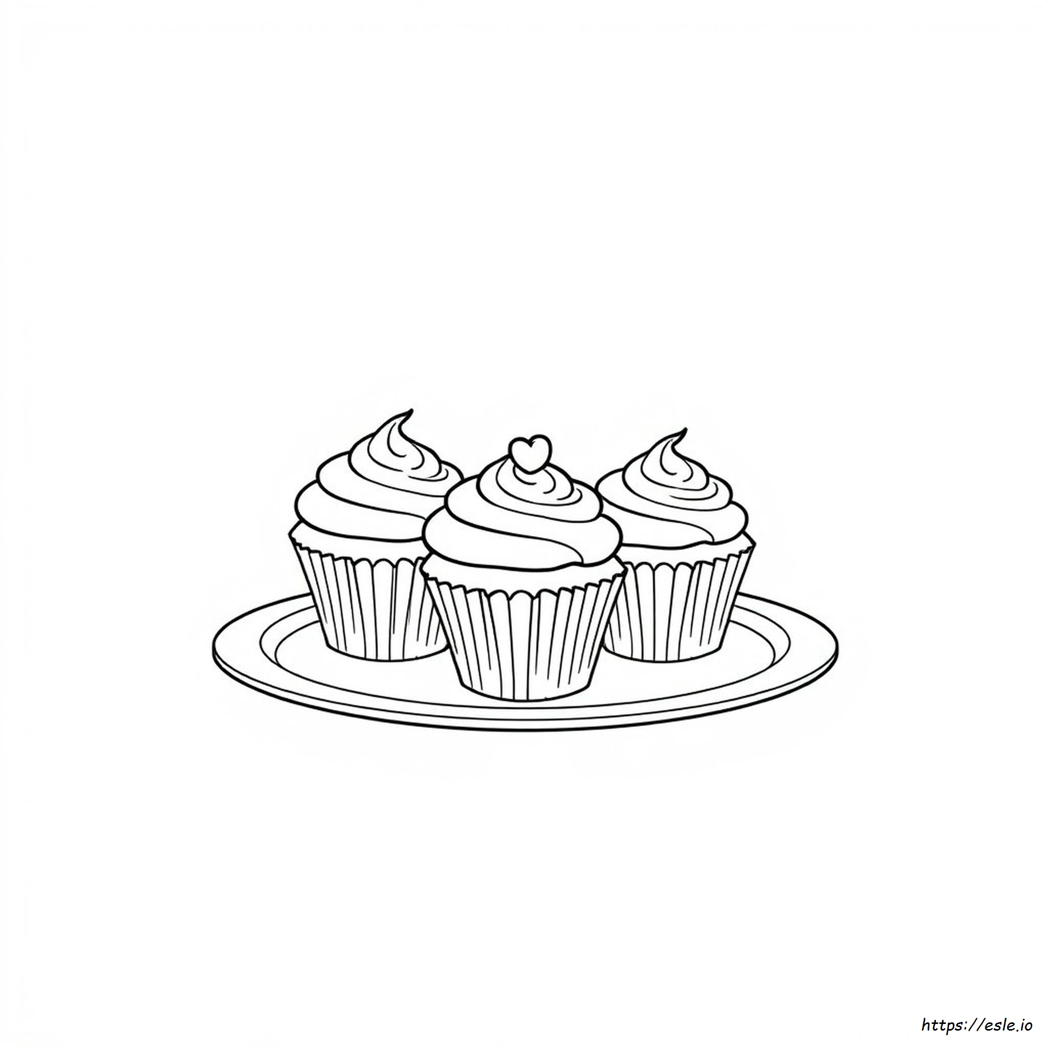 Blank Cupcake Coloring Page