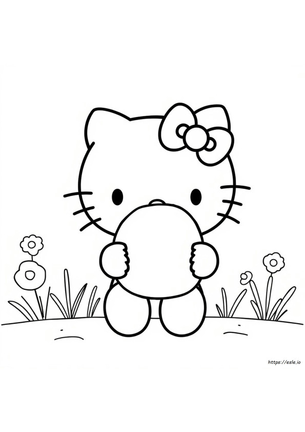 Hello Kitty Squishmallow Coloring Page
