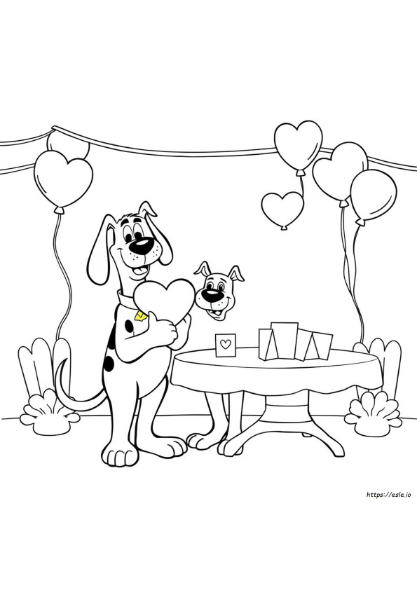 Scooby Doo Valentines Day Coloring Pages