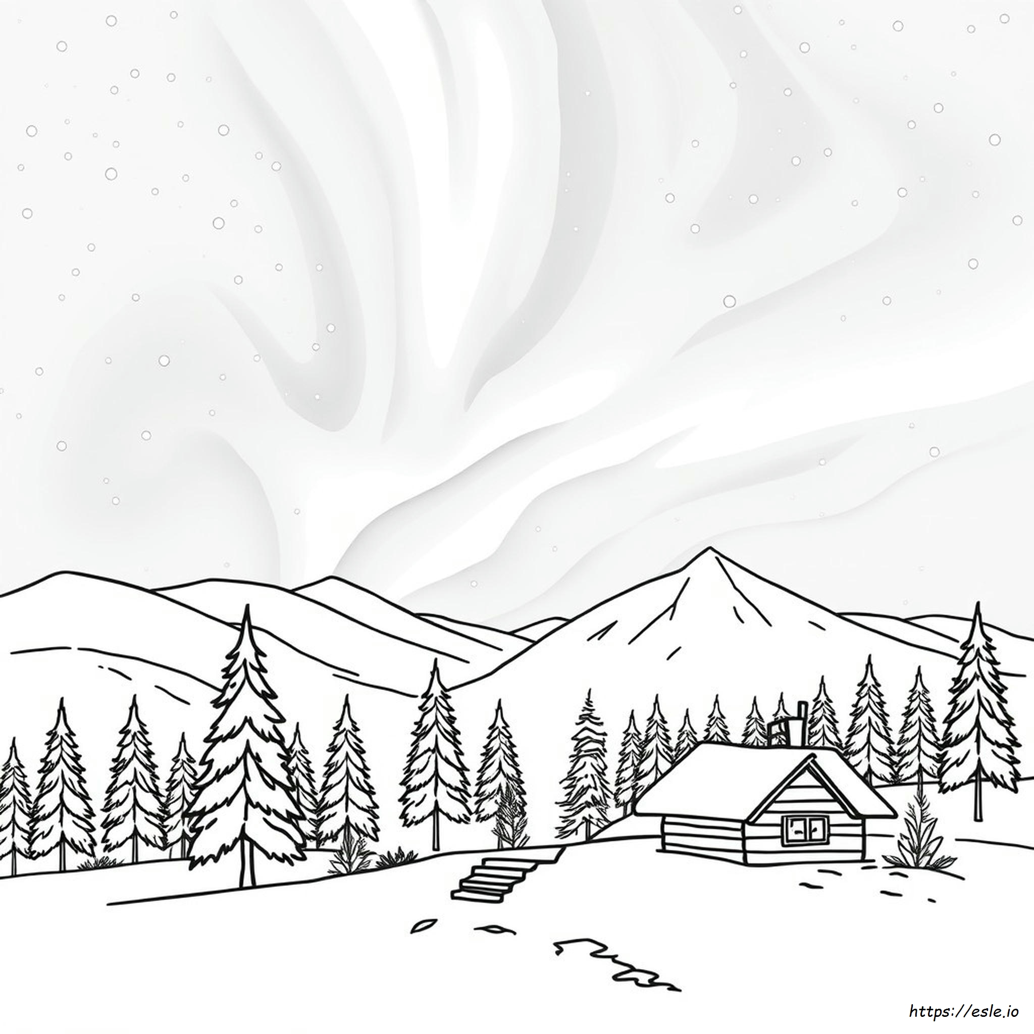 Coloriage Aurores Boréales