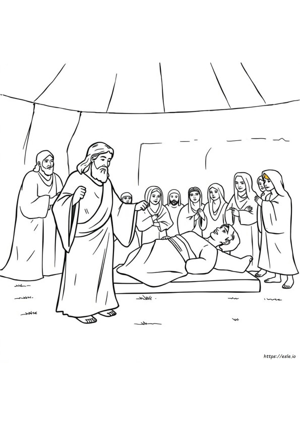Jesus Heals The Paralytic Coloring Page