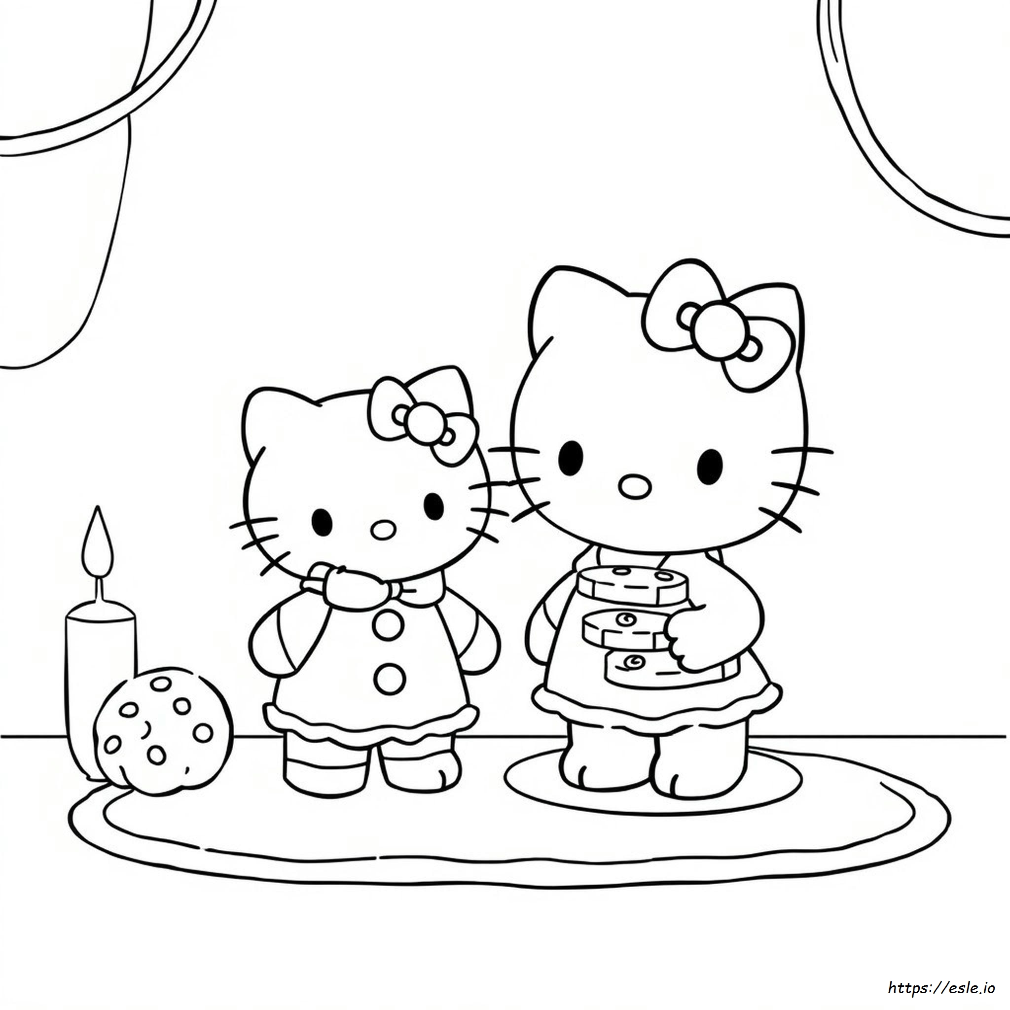Gambar Mewarnai Hello Kitty Roti Jahe - Gratis Untuk Dicetak