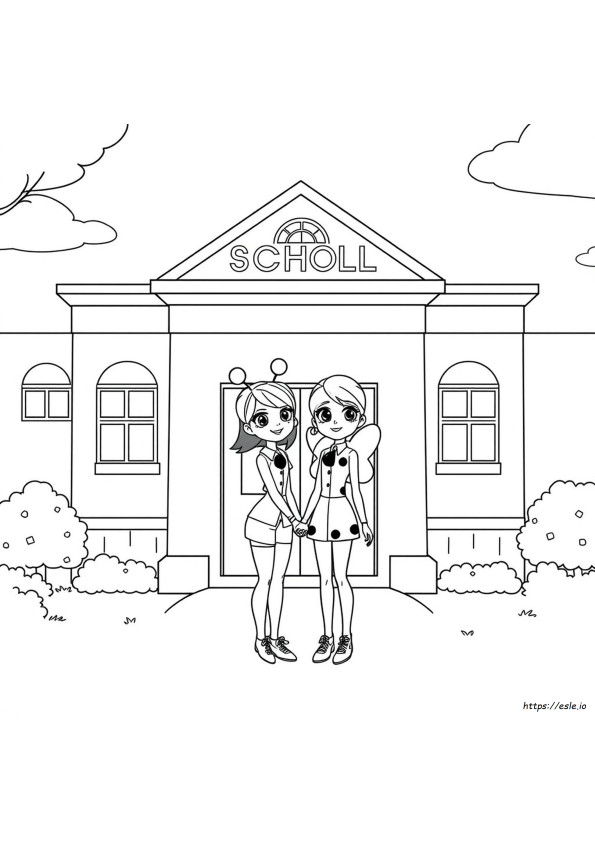Miraculous Ladybug Marinette And Adrien Coloring Pages