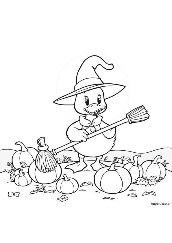 Halloween Duck Coloring Page