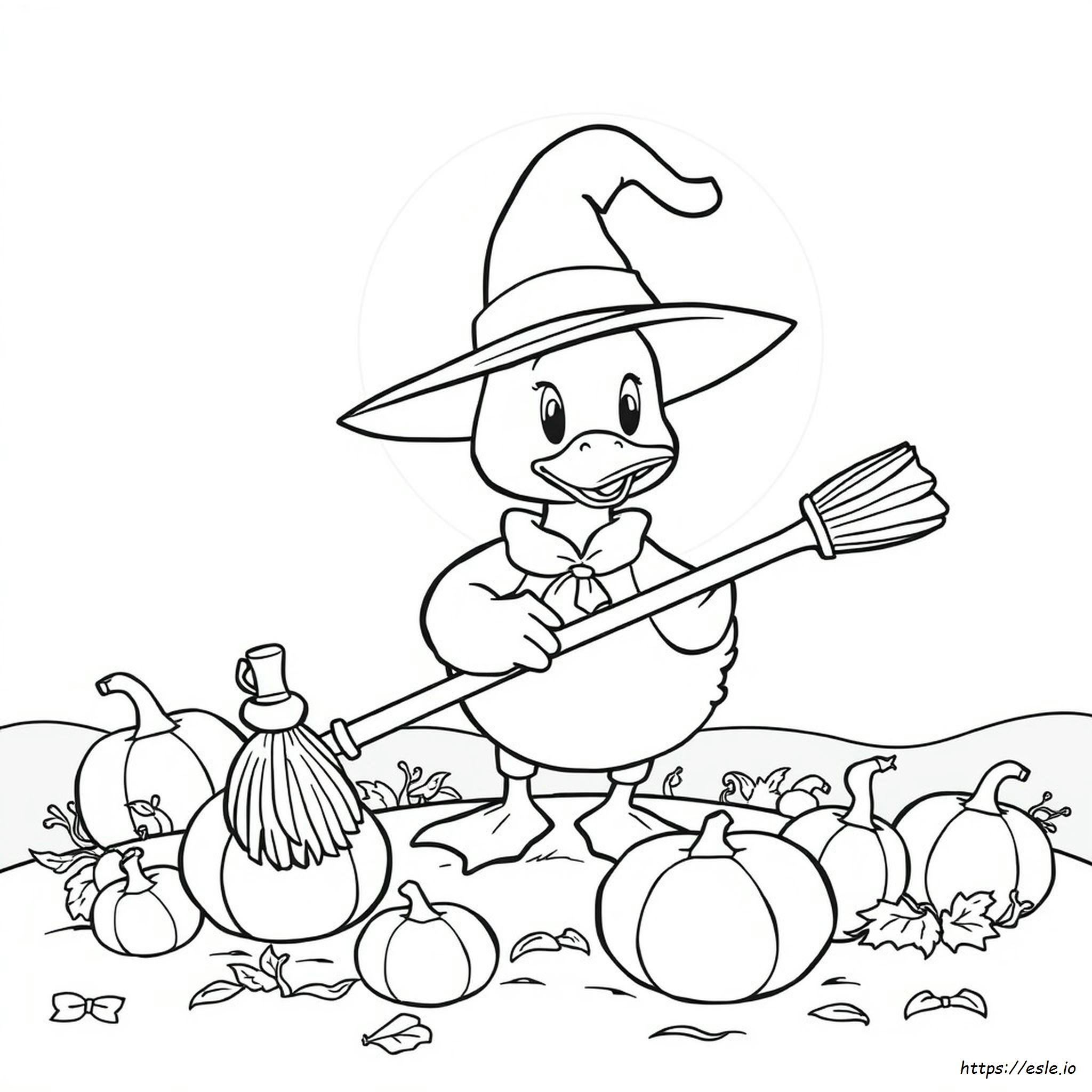 Free Printable Halloween Duck Coloring Page