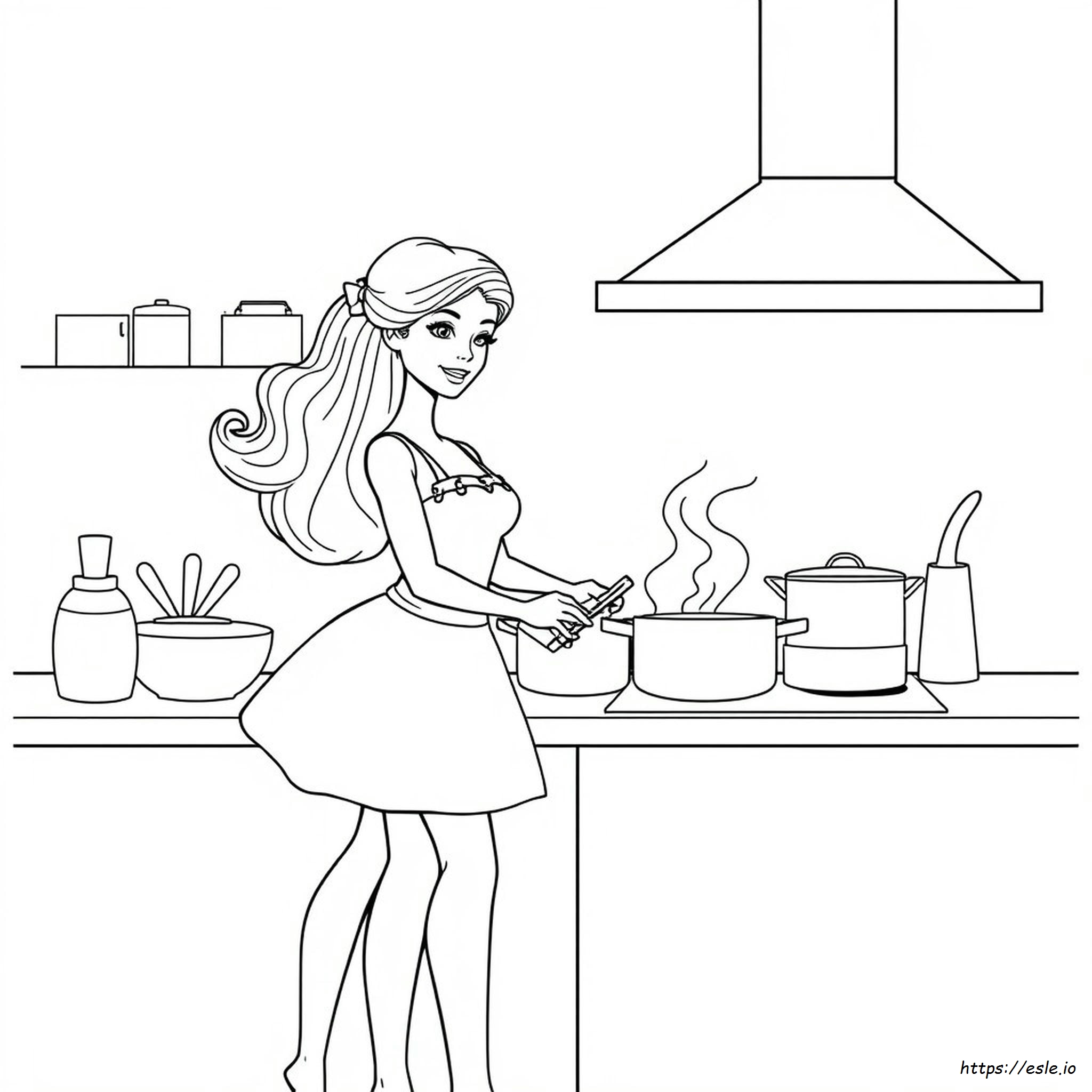 Barbie Cooking Coloring Pages