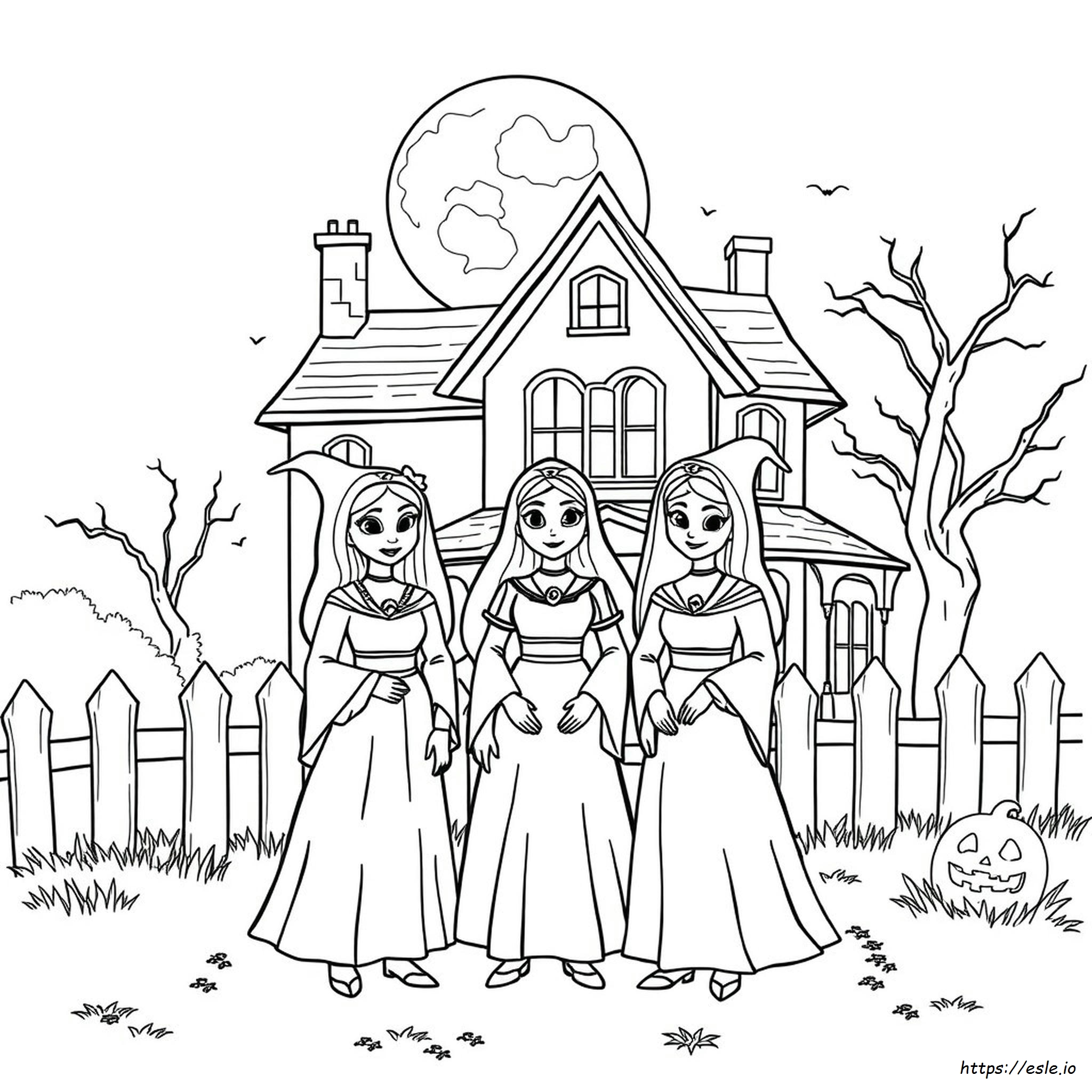 Kolorowanka Halloween: Siostry Sanderson do druku