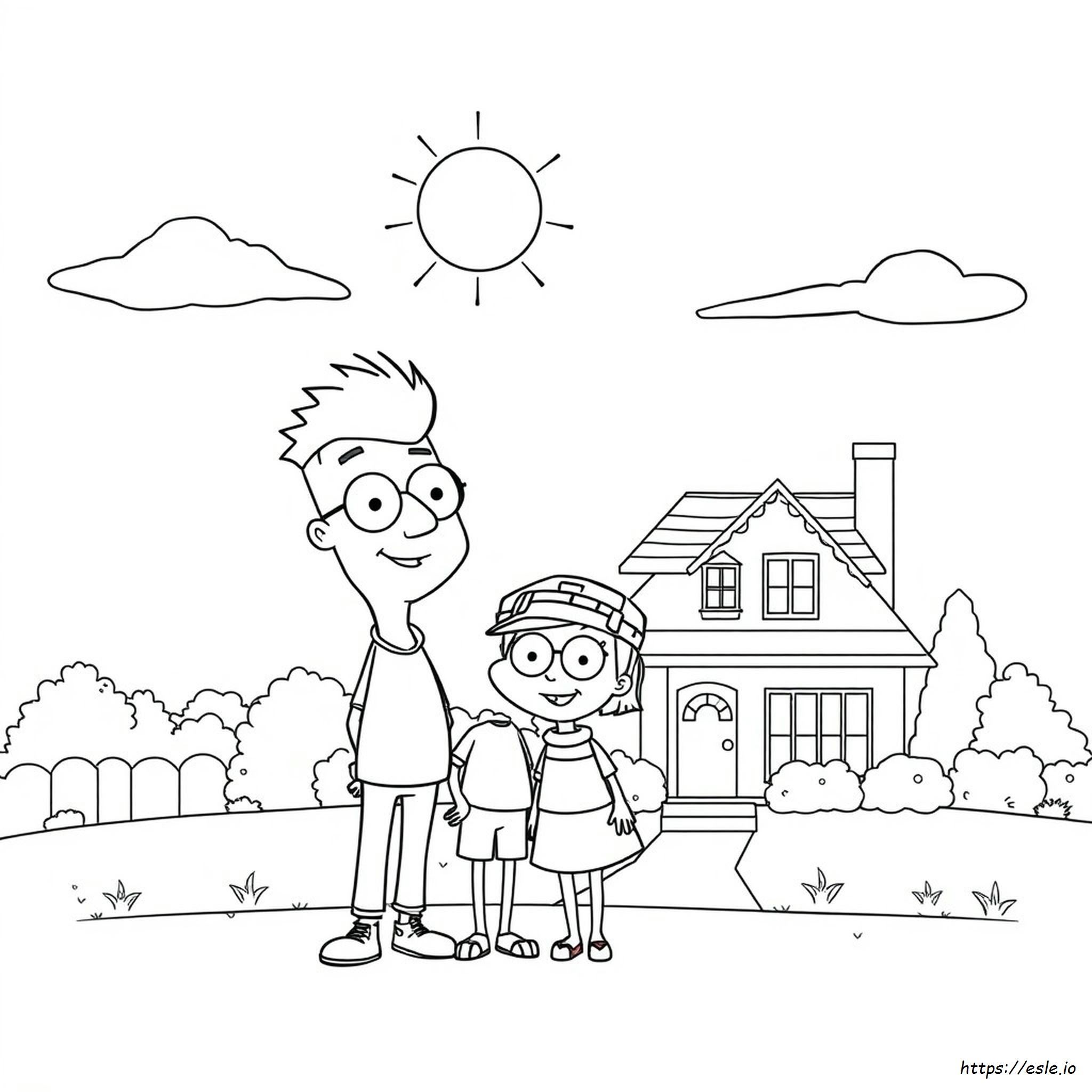 Gambar Mewarnai Phineas Ferb Untuk Anak