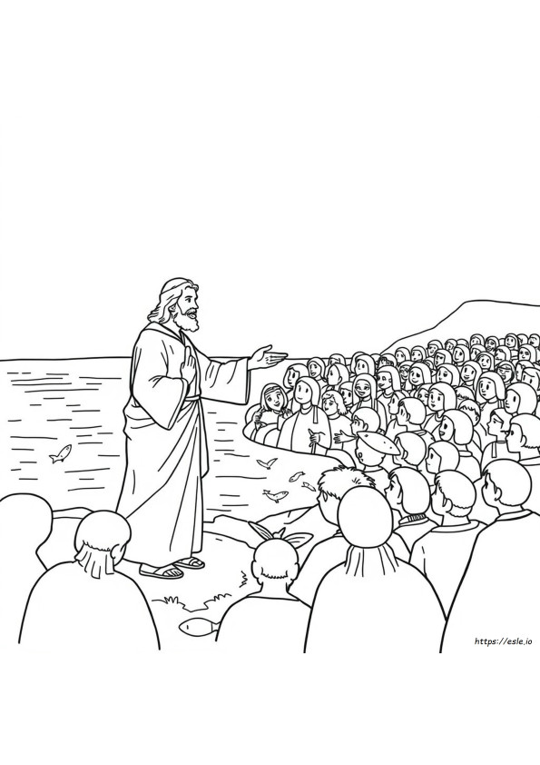 Jesus Fed 5000 Coloring Page