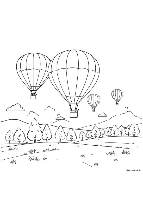 Free Printable Hot Air Balloon Coloring Pages