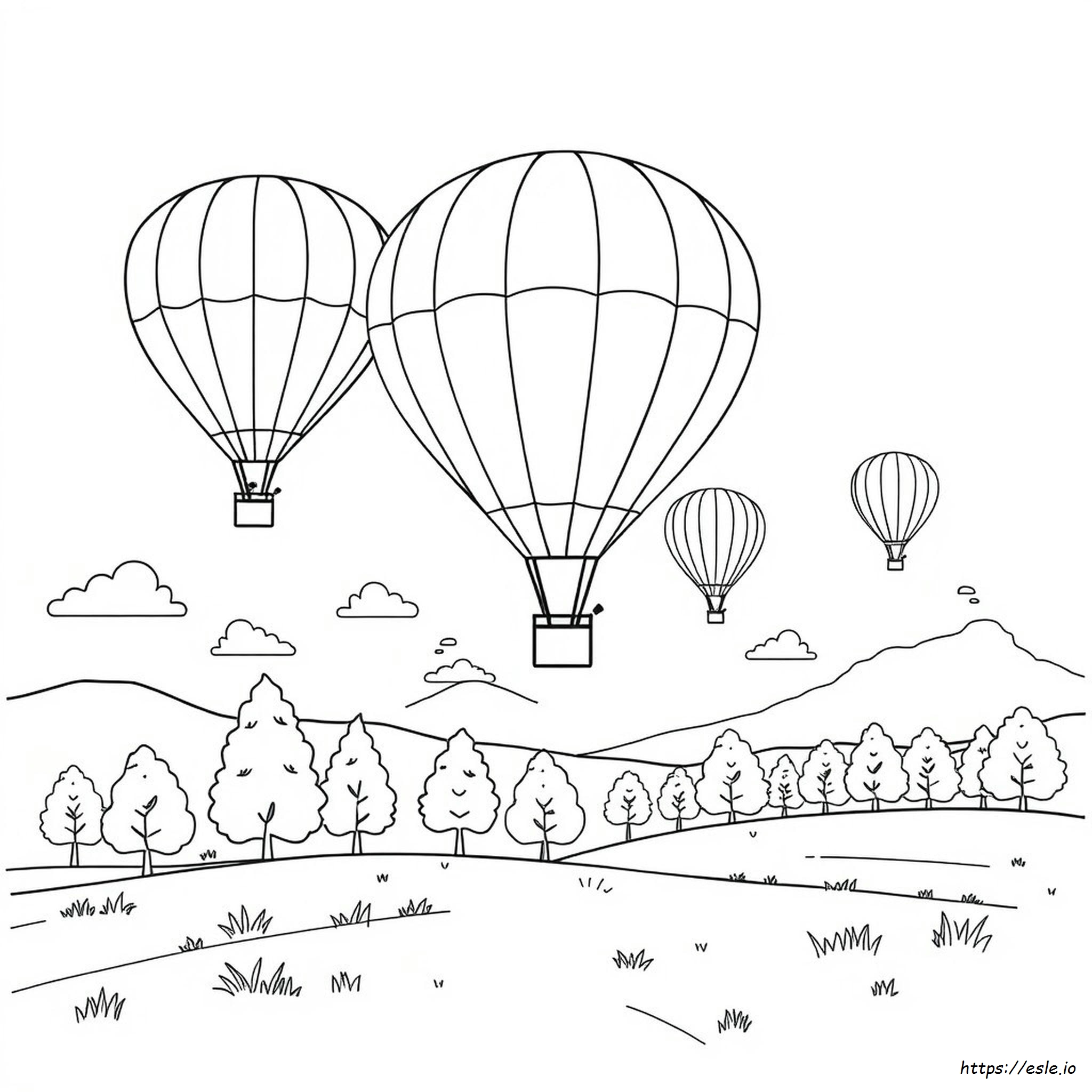 Mongolfiere Da Colorare - Disegno Gratuito