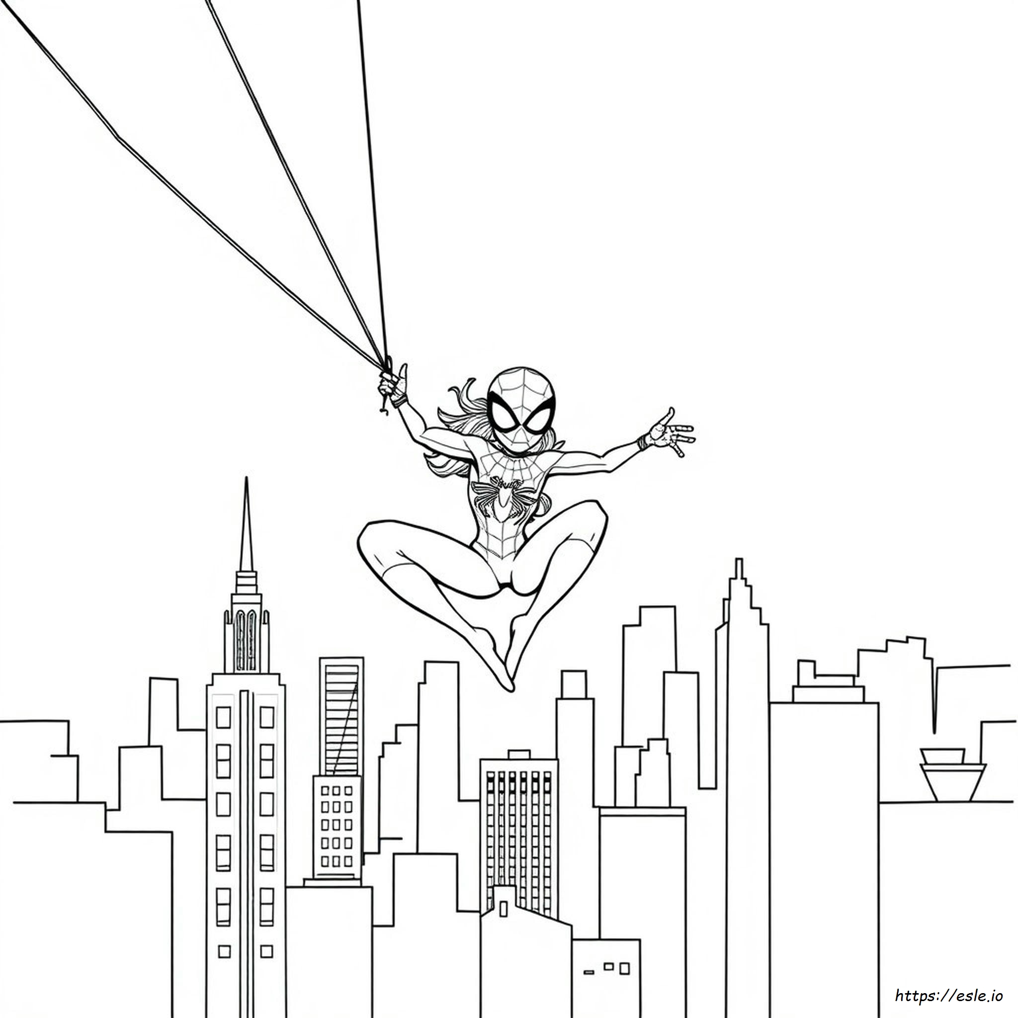 Spidergirl Gambar Mewarnai