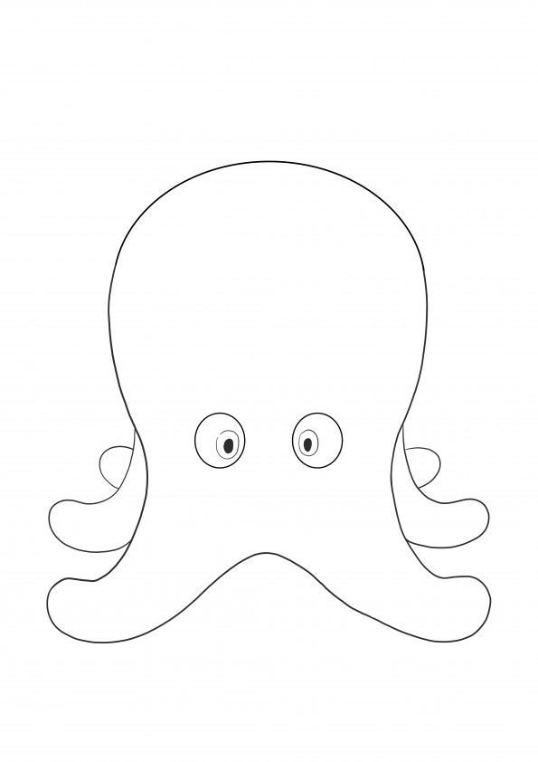 Einfaches und einfaches Ausmalen eines Oktopus zum kostenlosen Download