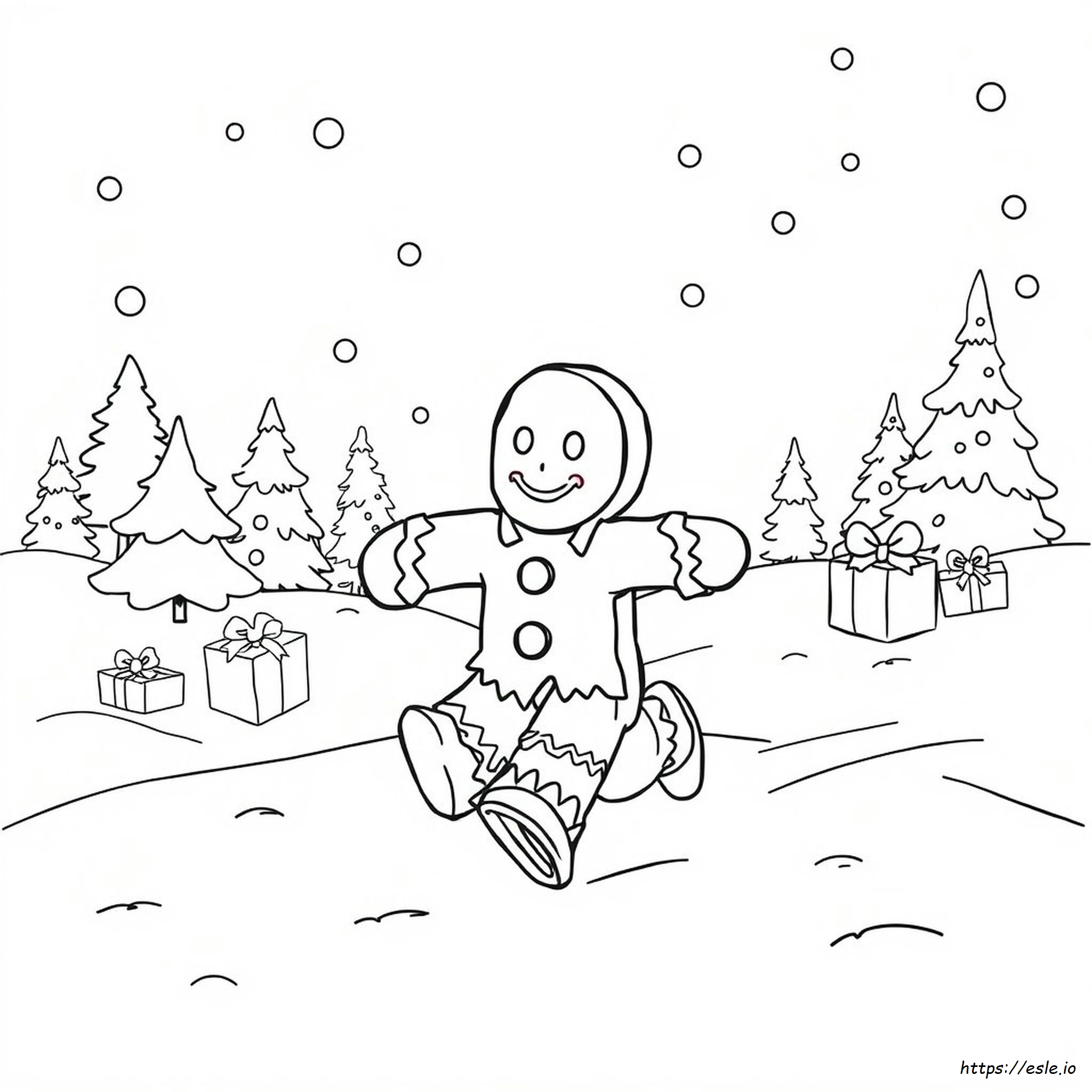Gingerbread Man Coloring Page